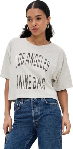 ANINE BING Women's Johnny Cropped Tee in Saudi Arabia