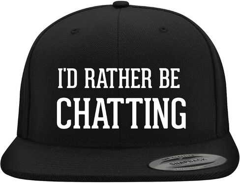 I'd Rather Be Chatting - Yupoong 6089 Structured Flat Bill Hat | Trendy Baseball Cap for Men and Women | Snapback Closure in Saudi Arabia