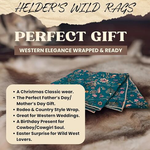 Wild Rag Pure Silk Scarf 36 inch, Western Cowboy Bandana Square Silky Wild Rags,Multicolor botanical Paisley Scarves for Men & Women in Saudi Arabia