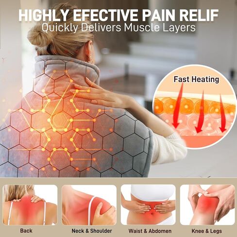 Heating Pad for Neck and Shoulders and Back - Electric Heating Pad for Pain Relief with 6 Heating Levels & 4 Time Setting, Christmas Birthday Gifts for Women Men Dad Mom Elderly (20" x 24") in Saudi Arabia