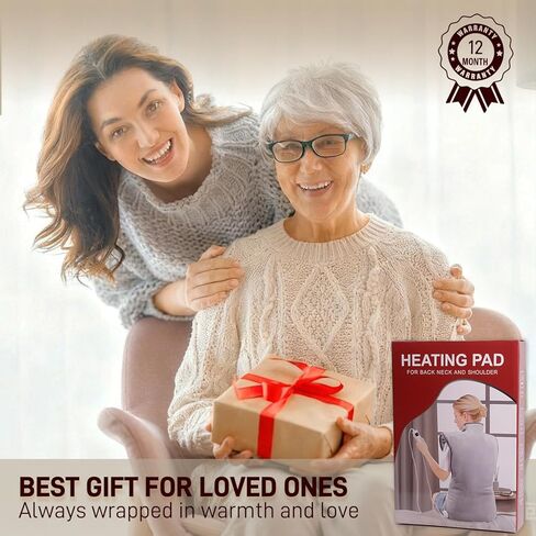 Heating Pad for Neck and Shoulders and Back - Electric Heating Pad for Pain Relief with 6 Heating Levels & 4 Time Setting, Christmas Birthday Gifts for Women Men Dad Mom Elderly (20" x 24") in Saudi Arabia