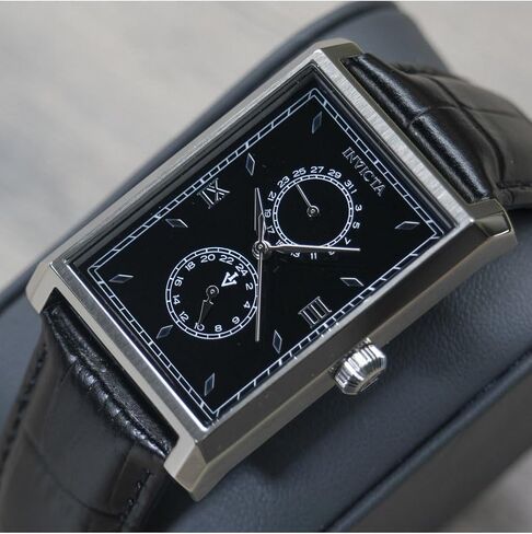 Invicta Men's Vintage 30mm Leather Quartz Watch, Black (Model: 46857) in Kuwait