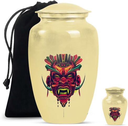 Native American Funeral Decorative Urns, Urn for Ashes for Adult Male & Female, Large with Velvet Bag, Cremation Urn for Adult Men & Women, Memorial for Human Remains Mom & Dad in Saudi Arabia