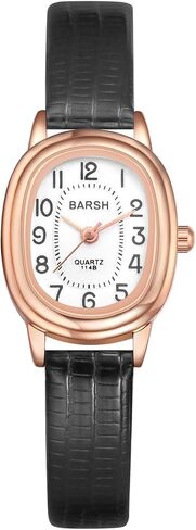 JewelryWe Women s Oval Leather Watches: Simple Petite Analog Quartz Classic Casual Wristwatch for Mother's Day in Kuwait