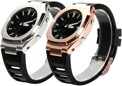 Metal Band for Gasioak GA2100 Nautilus Modificaied Kit Set Luxury Rubber Strap for GA2110 Bezel Stainless Steel Correa Breacelet (Color : Metal Gold, Size : for GA2100/2110) in Saudi Arabia