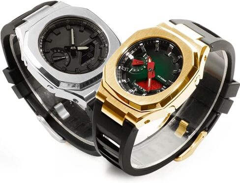 Metal Band for Gasioak GA2100 Nautilus Modificaied Kit Set Luxury Rubber Strap for GA2110 Bezel Stainless Steel Correa Breacelet (Color : Metal Gold, Size : for GA2100/2110) in Saudi Arabia