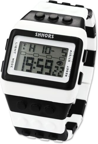 Men's Ladies Blocks Constructor Digital LED Backlight Alarm Sport Wrist Watch in Saudi Arabia