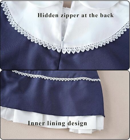 Maid Costume Women Cute Lolita Dress Adult Maid Outfit with Bow & Apron for Anime Cosplay in Kuwait