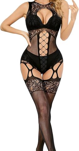 Fishnet Nipplesuit for Women - Gradient Fish Net Lingerie, Plus Size Elastic Mesh Nipplestocking for Clubwear in Saudi Arabia