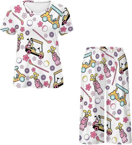 Pajamas Set for Women Short Sleeve Womens Lounge Sets 2 Piece Outfits Summer Pjs with Pants Comfy Sleepwear in Saudi Arabia