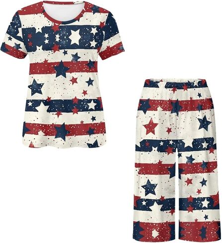 Pajamas Set for Women Short Sleeve Womens Lounge Sets 2 Piece Outfits Summer Pjs with Pants Comfy Sleepwear in Saudi Arabia