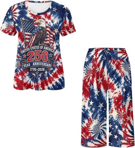 Pajamas Set for Women Short Sleeve Womens Lounge Sets 2 Piece Outfits Summer Pjs with Pants Comfy Sleepwear in Saudi Arabia