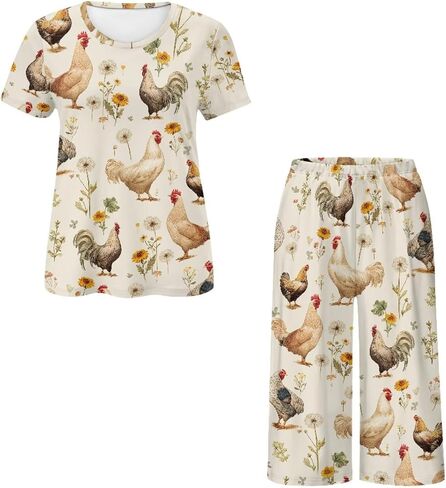 Pajamas Set for Women Short Sleeve Womens Lounge Sets 2 Piece Outfits Summer Pjs with Pants Comfy Sleepwear in Saudi Arabia