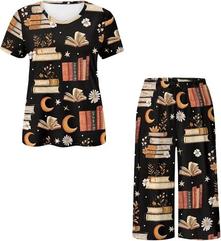 Pajamas Set for Women Short Sleeve Womens Lounge Sets 2 Piece Outfits Summer Pjs with Pants Comfy Sleepwear in Saudi Arabia