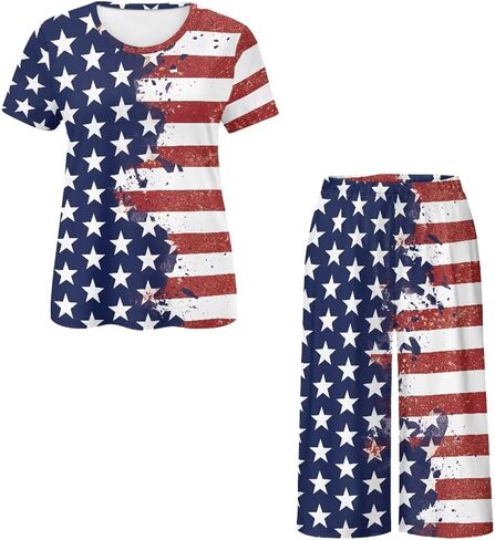 Pajamas Set for Women Short Sleeve Womens Lounge Sets 2 Piece Outfits Summer Pjs with Pants Comfy Sleepwear in Saudi Arabia