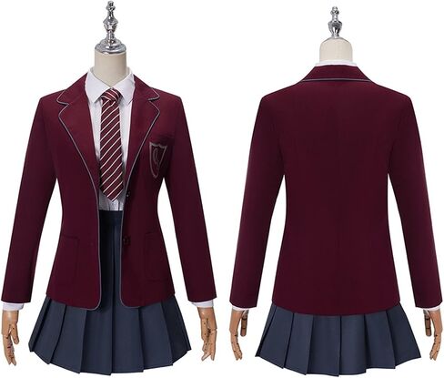 AwwwCos Women The Musical Cosplay Costume Red School Uniform Dress Full Suit Skirt Tie Halloween Party Outfit in Saudi Arabia