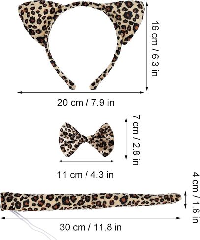 Marrywindix Brown Leopard Costume Tutu Set Animal Fancy Dress Costume Kit Halloween Party Dress Up Accessories in Saudi Arabia