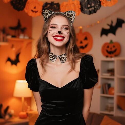 Marrywindix Brown Leopard Costume Tutu Set Animal Fancy Dress Costume Kit Halloween Party Dress Up Accessories in Saudi Arabia