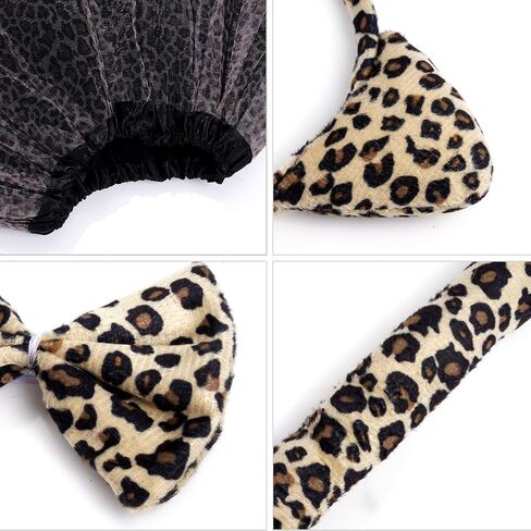 Marrywindix Brown Leopard Costume Tutu Set Animal Fancy Dress Costume Kit Halloween Party Dress Up Accessories in Saudi Arabia