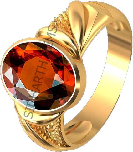 16.00 Ratti Gomed Ring Natural Quality & Original Stone Panchdhatu & Ashtadhatu Metal Adjustable Ring Rashi Ratna Loose Gemstone Gold Plated Ring for Men and Women in Kuwait