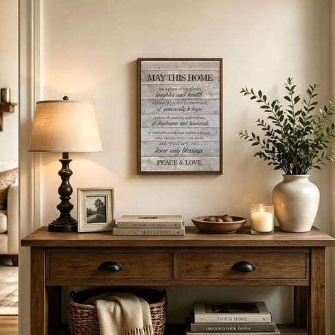 Framed Inspirational Wall Art May This Home Be a Place of Happiness Quote Wall Decor New Home Poster House Warming Gifts for Bedroom Living Room Word Artwork 8x10 Inch in Saudi Arabia