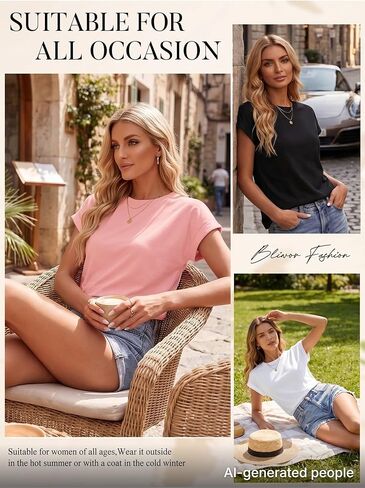 JINKESI 3 Pack Women Cap Sleeve Crop Tops Basic T Shirts Casual Crewneck Loose Fit Tee Summer Trendy Outfits Clothes in Saudi Arabia