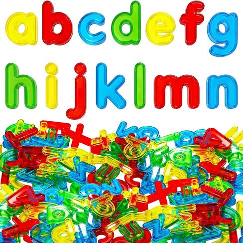 62 Pcs Plastic Practice Set Transparent Letters and Numbers Colorful Acrylic Letters and Numbers for Counting and Spelling in Kuwait