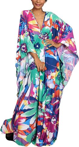 FEOYA Kaftan Cover Up Beach Dresses Ethnic Printed Oversized Baggy Maxi Caftan Swimwear for Women Woven Knot in Saudi Arabia