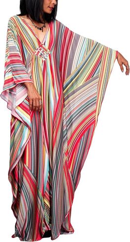 FEOYA Kaftan Cover Up Beach Dresses Ethnic Printed Oversized Baggy Maxi Caftan Swimwear for Women Woven Knot in Kuwait