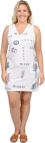 INGEAR Women’s Beach Swimsuit Cover Up Short Cotton Shift Dress Sleeveless Tee with Pockets in Saudi Arabia