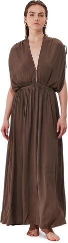 Gottex Beach Life Solena Crêpe V Neck Open Back Midi Dress Cover-Up - Solid Color, Adjustable Sleeve Length, Side Slits in Kuwait