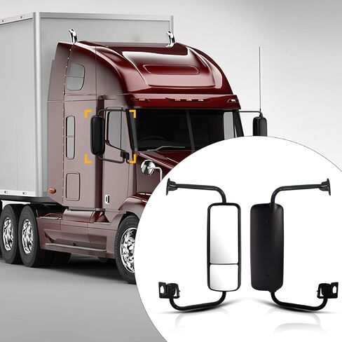 Door Mirror Fits For 2007 freightliner Century 1996-2017 Truck Side Mirror With Power Heated (Painting (Black), Left) in Saudi Arabia