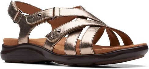 Clarks Women's Kitly Go Sandals, Metallic Leather, 8 in Kuwait