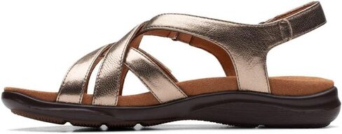 Clarks Women's Kitly Go Sandals, Metallic Leather, 8 in Kuwait