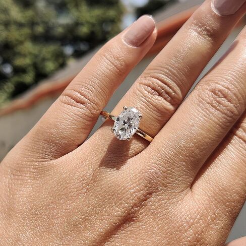 1ct Shiny Oval Engagement Ring, Gold Plated Copper, Wedding & Eternal Ring, Exquisite Jewelry Gift for Women in Kuwait