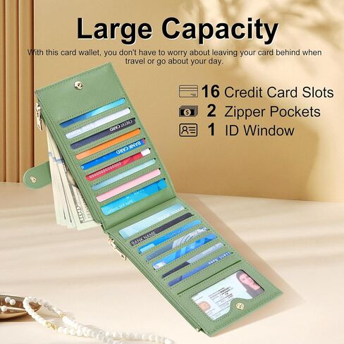 Travelambo Leather Wallets for Women Slim RFID Blocking Bifold Credit Card Holder Wallet in Saudi Arabia