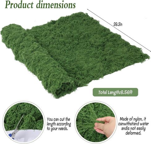 Artificial Moss Mat, 39" x 78" Large Fake Moss Sheet for Crafts & Planters, Realistic Green Moss Roll Capable of Creating Seamless Moss Walls, Table Runners, Fairy Gardens & Wedding Decor in Saudi Arabia