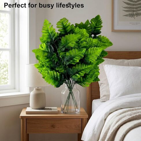 24 Pack 16inch Seven-Branch Persian Leaves for Home Decor, Faux Fern Stems, Fern Stems Artificial Greenery, Wedding Centerpieces, and Floral Arrangements, Silk Flower Foliage in Saudi Arabia