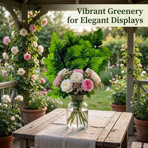 24 Pack 16inch Seven-Branch Persian Leaves for Home Decor, Faux Fern Stems, Fern Stems Artificial Greenery, Wedding Centerpieces, and Floral Arrangements, Silk Flower Foliage in Saudi Arabia