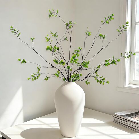 5 Pcs Artificial Ficus Branches for Vase, 38.5 Inch Faux Greenery Stems Realistic Flexible Faux Eucalyptus Stems Fake Plants for Office Home Tables Centerpieces Vase Filler Decoration in Saudi Arabia