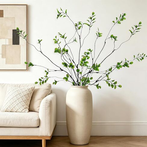 5 Pcs Artificial Ficus Branches for Vase, 38.5 Inch Faux Greenery Stems Realistic Flexible Faux Eucalyptus Stems Fake Plants for Office Home Tables Centerpieces Vase Filler Decoration in Saudi Arabia