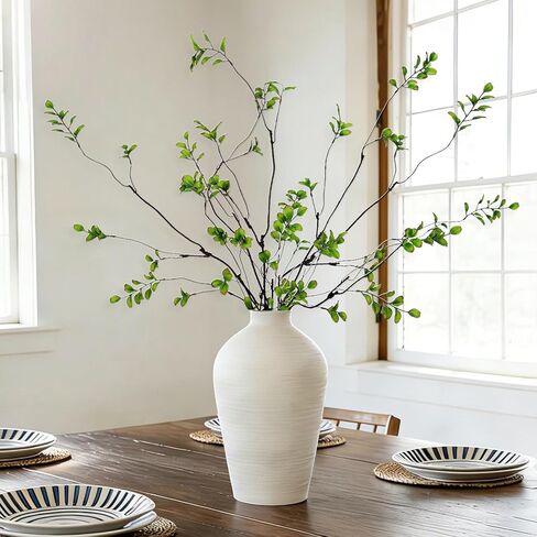 5 Pcs Artificial Ficus Branches for Vase, 38.5 Inch Faux Greenery Stems Realistic Flexible Faux Eucalyptus Stems Fake Plants for Office Home Tables Centerpieces Vase Filler Decoration in Saudi Arabia