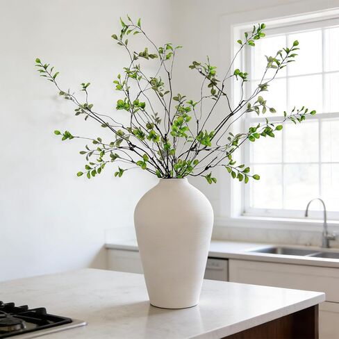 5 Pcs Artificial Ficus Branches for Vase, 38.5 Inch Faux Greenery Stems Realistic Flexible Faux Eucalyptus Stems Fake Plants for Office Home Tables Centerpieces Vase Filler Decoration in Saudi Arabia