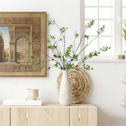 5 Pcs Artificial Ficus Branches for Vase, 38.5 Inch Faux Greenery Stems Realistic Flexible Faux Eucalyptus Stems Fake Plants for Office Home Tables Centerpieces Vase Filler Decoration in Saudi Arabia