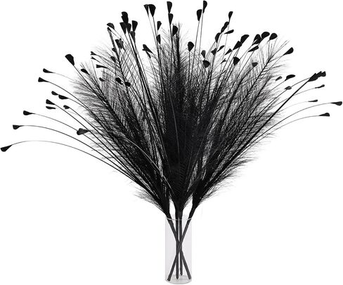 Black Pampas Grass Decor 4pcs 25 Inch Faux Pampas Grass ， Artificial Pampas for Boho Home Decor, Table Decorations ，Wedding Centerpieces & Vase Filler in Saudi Arabia