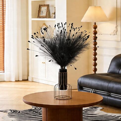 Black Pampas Grass Decor 4pcs 25 Inch Faux Pampas Grass ， Artificial Pampas for Boho Home Decor, Table Decorations ，Wedding Centerpieces & Vase Filler in Saudi Arabia