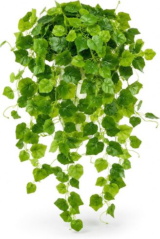 WHANLEY 36" Fake Pothos Hanging Plant in Pot, Artificial Hanging Plant with 168 Lush Leaves & Decorative Stones, Faux Potted Trailing Ivy Vine for Indoor Shelf Bathroom Bedroom Home Decor, 1 Pack in Saudi Arabia