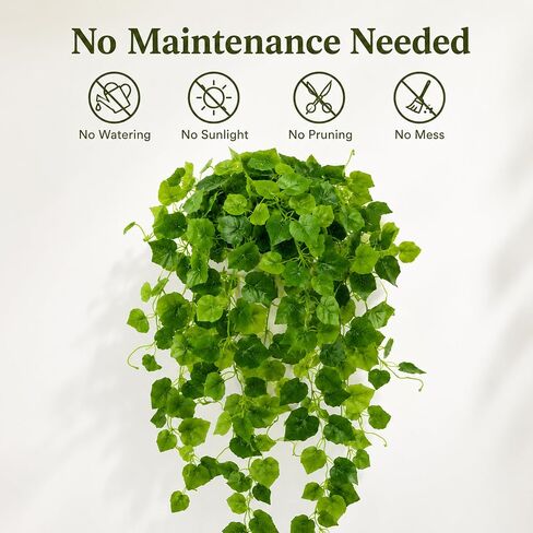 WHANLEY 36" Fake Pothos Hanging Plant in Pot, Artificial Hanging Plant with 168 Lush Leaves & Decorative Stones, Faux Potted Trailing Ivy Vine for Indoor Shelf Bathroom Bedroom Home Decor, 1 Pack in Saudi Arabia