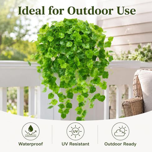WHANLEY 36" Fake Pothos Hanging Plant in Pot, Artificial Hanging Plant with 168 Lush Leaves & Decorative Stones, Faux Potted Trailing Ivy Vine for Indoor Shelf Bathroom Bedroom Home Decor, 1 Pack in Saudi Arabia