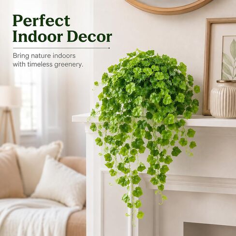 WHANLEY 36" Fake Pothos Hanging Plant in Pot, Artificial Hanging Plant with 168 Lush Leaves & Decorative Stones, Faux Potted Trailing Ivy Vine for Indoor Shelf Bathroom Bedroom Home Decor, 1 Pack in Saudi Arabia